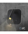 VT-80068 LED sengelampe 8W - med vægmontering og USB/PD opladning, CREE-chip, 3000K, sort