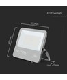 100W LED projektør - 135lm/W, CREE LED chip, IP65, sort, 6 års garanti