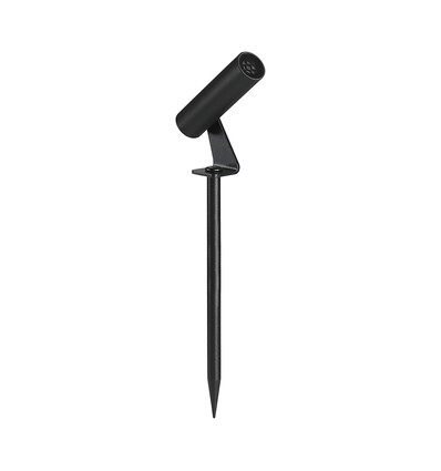 24V LED havespot med spyd - 2W, IP65, sort, rund, udendørs, aluminium