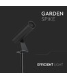 24V LED havespot med spyd - 2W, IP65, sort, rund, udendørs, aluminium