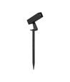 24V LED havespot med spyd - 2W, IP65, sort, firkantet, udendørs, aluminium