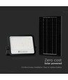 VT-204W LED projektør 200W - med solpanel, CCT: 7in1, sort hus, med batteriindikator, IP65