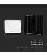 VT-404W LED projektør 400W - med solpanel, CCT: 7-i-1, sort hus, batteriindikator, IP65