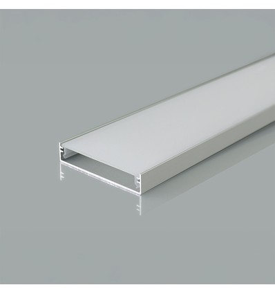 2000mm VT-71003 monteringssæt - med diffuser til LED-strip overflade, 50x10mm, sølv