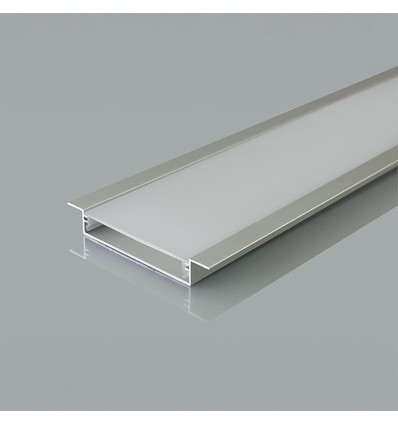 2000mm VT-71004 monteringssæt - med diffuser til LED-strip, indbygget, 50x10mm, sølv