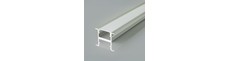 2m aluprofil monteringssæt - Alu-farvet, 17x10mm, indbygget, inkl. cover