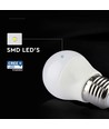 G45 VT-290 LED 6,5W E27 - plastpære, Cree chip, 3000K, 6 års garanti