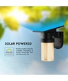 0,9W Solara LED væglampe med solcelle - IP54, sort, 120lm, 3-i-1 CCT, inkl. fjernbetjening