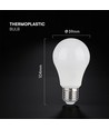 A60 VT-2099 LED-pære 8,5W E27 - termoplast, Cree-chip, 3000K, 6 års garanti