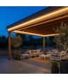 5 m. vandtæt HiCri slim COB strip - 230V, IP67, 296 LED, 10W/m, tape på bagsiden