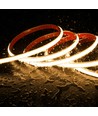 5 m. vandtæt HiCri slim COB strip - 230V, IP67, 296 LED, 10W/m, tape på bagsiden
