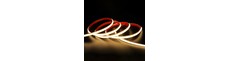 5 m. vandtæt HiCri slim COB strip - 230V, IP67, 296 LED, 10W/m, tape på bagsiden