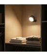 Genopladelig væglampe CCT - 4,5W, Mat sort, rund, 360° roterbar, IP20, inkl. lyskilde