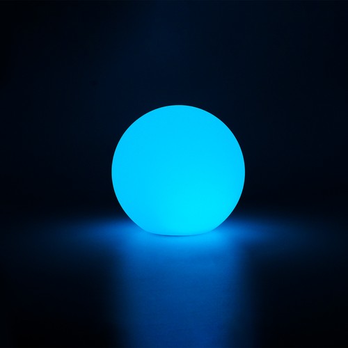 Ø8 cm RGB LED bold - Genopladelig, med fjernbetjening, IP66