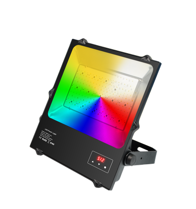 RGBW DMX projektør - 200W, DMX512, IP65 udendørs