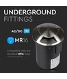 MR16 / GU5.3 nedgravningsspot, 12V - IP67, rustfrit stål, Ø8,7cm, uden lyskilde