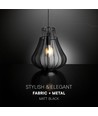 E27 Designer pendel, Ø42cm - Mat sort, dekorativ loftlampe, uden lyskilde
