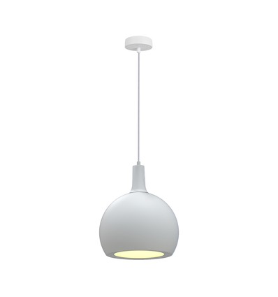 E27 Designer pendellampe, Ø28cm - Keramik og metal, hvid, uden lyskilde