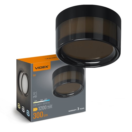 Bhd01 armatur 9W - væg- og loftmonteret, 2400 3200 neutral hvid, sort