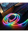 3m RGBIC Neon flex slange - USB, IP20, Komplet sæt, vævet reb, Bluetooth App, fjernbetjening