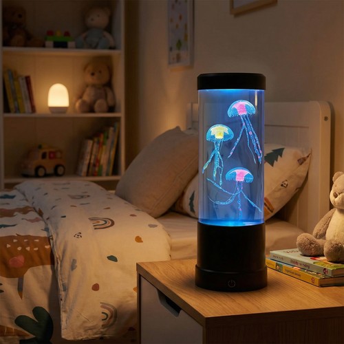 Jellyfish RGB 25cm høj lampe - Ø9 cm, perfekt til børn og barnlige sjæle