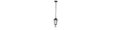 E27 loftlampe, mat sort - IP44, aluminium og glas, max 60W, 17x17x84cm, uden lyskilde