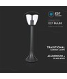 E27 havelampe, 60cm - Sort, IP44, aluminium, til haven og stier, uden lyskilde