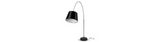 Sort LED gulvlampe med marmorfod - E27 fatning, max 60W, 192cm høj, moderne design