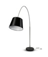 Sort LED gulvlampe med marmorfod - E27 fatning, max 60W, 192cm høj, moderne design