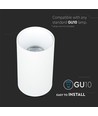 GU10 påbygningsspot - Rund, hvid/krom, Ø8cm, aluminium, uden lyskilde