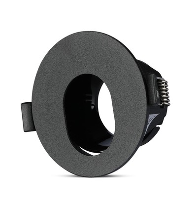 GU10 indbygningsspot - Sort, rund, aluminium, hul: Ø7,5 cm, mål: Ø8,3 cm, IP20