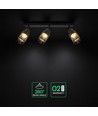 18W LED designer loftslampe med 3 spots - 2160lm, 3000K, mat sort, justerbar, inkl. lyskilde