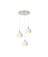 3x10W LED designer pendellampe - 3600lm, 3000K, børstet nikkel, hvid finish