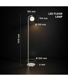 1410 mm VT-89024 gulvlampe 10W - LED, dekorativ, 250x, 3000K, børstet nikkel + hvid