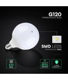 E27 22W LED G120 globepære - Samsung LED chip, 2650lm, hvid plast, varm hvid