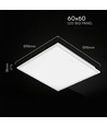 60x60 LED panel, 40W - Højde:18mm, 120 lm/W, slim, hvid kant
