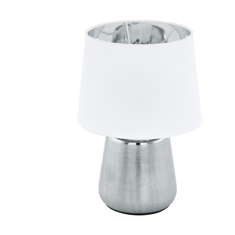 EGLO Manalba Bordlampe Til E14 Ø20 i Hvid/Sølv