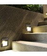 2W LED væglampe til indbygning - IP65, 12,4 x 12,4 cm, sort, firkantet, 4000K, step light