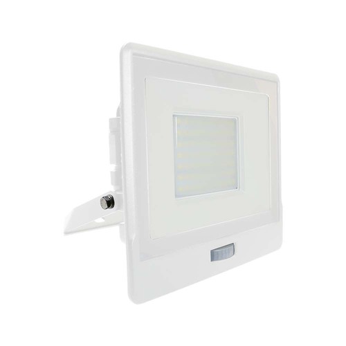 50W LED projektør med sensor, Samsung LED chip - IP65, hvid, 4000lm, 100 grader lysspredning