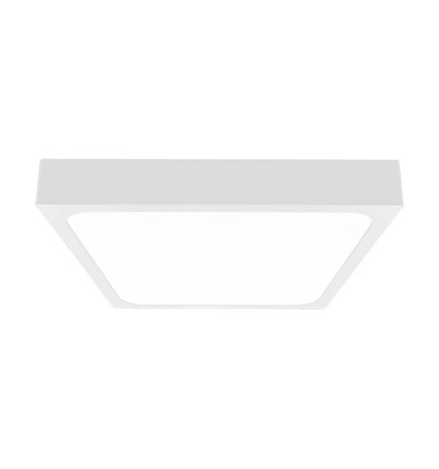 24W LED sensorlampe, kvadratisk - IP44, 30x30cm, hvid kant, 4000K, indbygget mikrobølge sensor