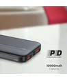 10000mAh Powerbank, 22.5W PD - Ultra-tynd, sort, fast charging, LED indikator