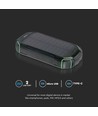 30.000mAh Solar Powerbank med trådløs opladning, 20W - Sort, 111Wh, aluminium, USB-C PD, solcellepanel