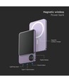 5000mAh ultra-tynd MagSafe powerbank, 20W - Aluminium, lilla, trådløs hurtigopladning