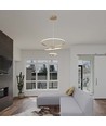 Vt-7816 LED hængende dekorativ lampe - Ø600+Ø400+Ø200, 3000K, maling guld, hus