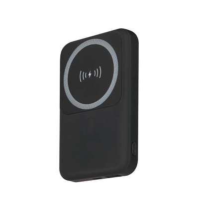 10000mAh magnetisk trådløs powerbank, 20W - Sort, inkl. metalring