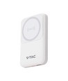 VT-3529 Powerbank - 10000mAh, magnetisk, trådløs, med metalring, hvid