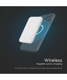 VT-3529 Powerbank - 10000mAh, magnetisk, trådløs, med metalring, hvid
