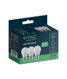 G45 VT-2176 plastpære 4,5W E27 - 6500K, 3 stk./pakke