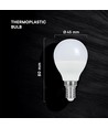 P45 VT-270 LED 6,5W E14 - plastpære, Cree chip, 6500K, 6 års garanti
