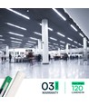 6x 120cm komplet LED armatur - 40W, 3 års producentgaranti, 230V